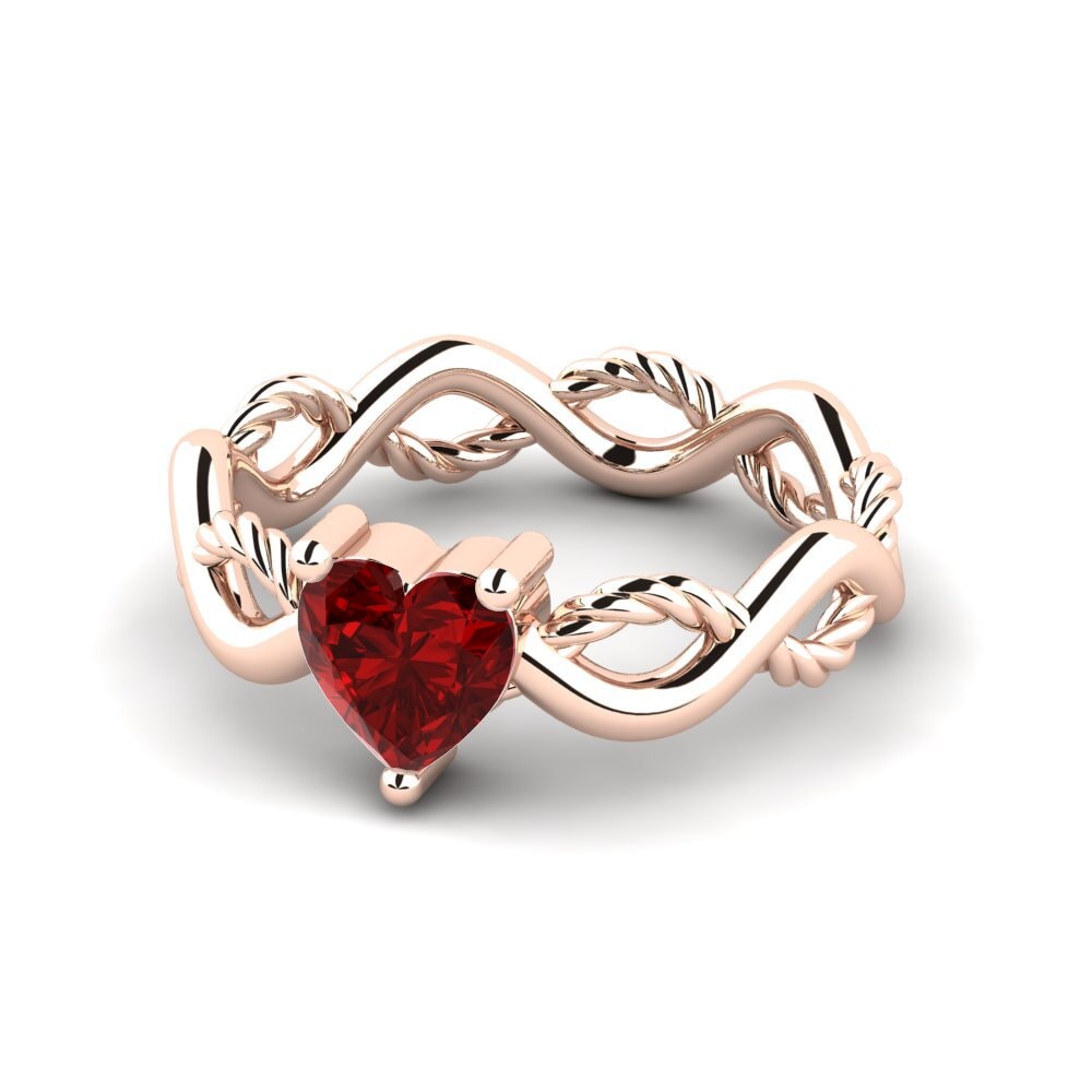 18ct Rose Gold Ruby (Lab Created) Ring Assieve