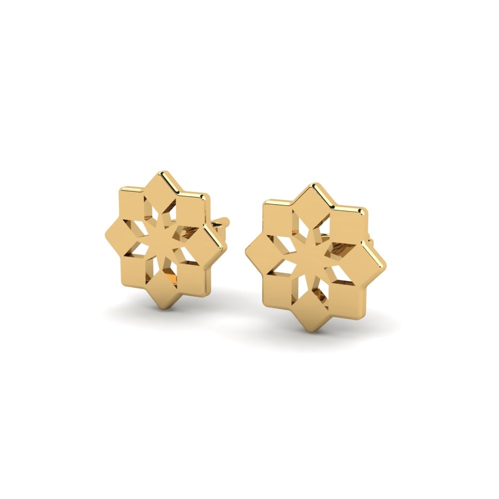 9k Oro Amarillo Pendientes Assoc