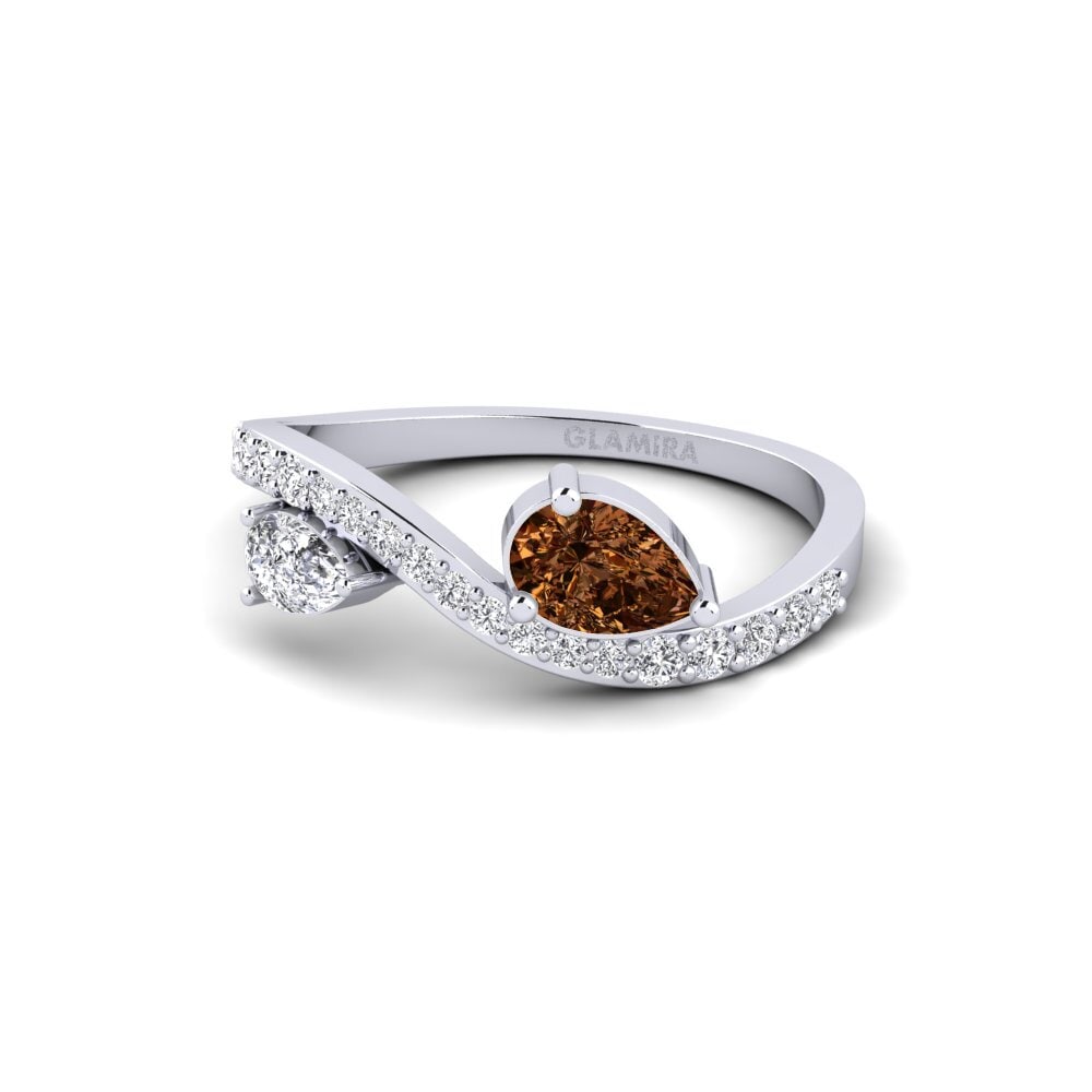 Diamante Castanho Anel Astakida