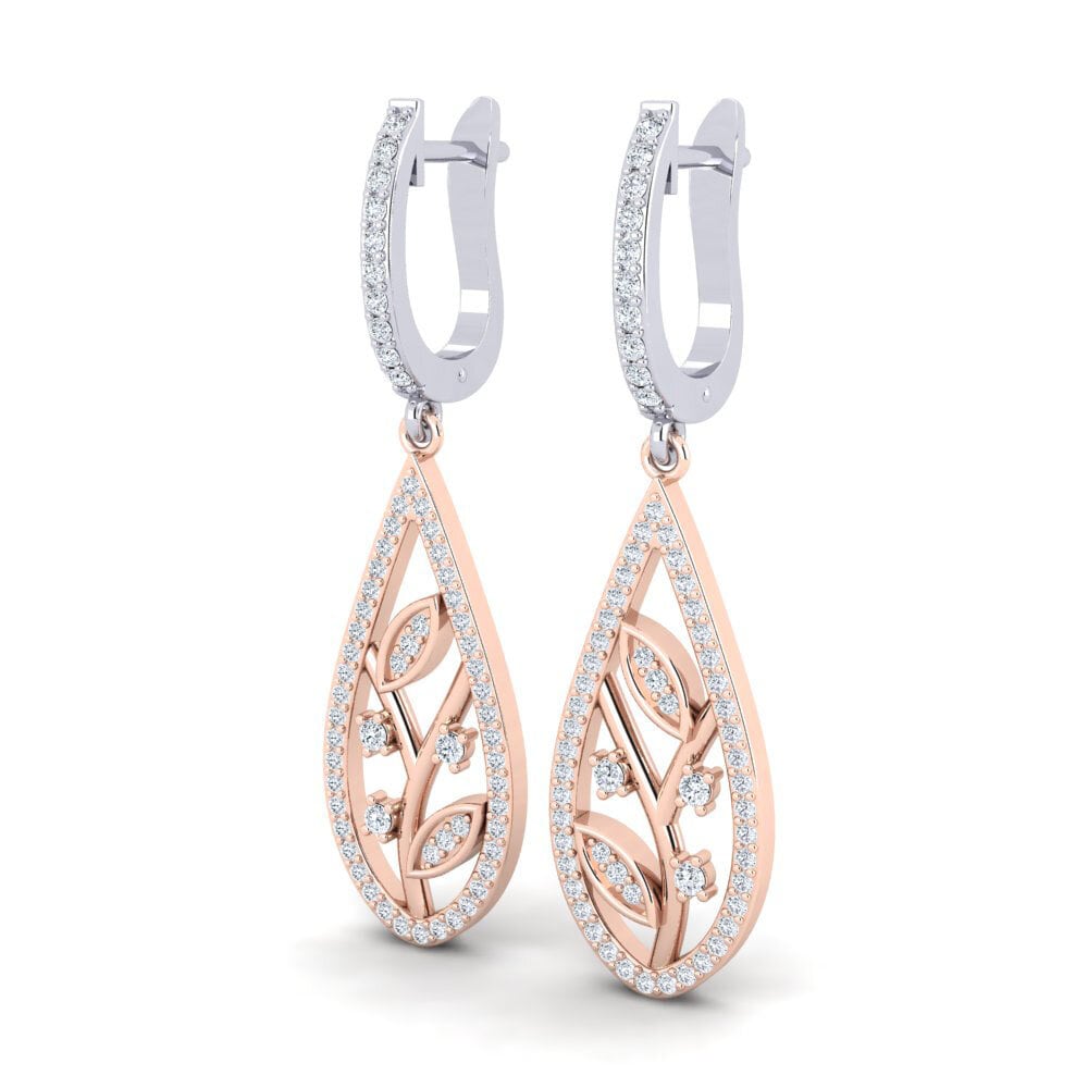 9k Oro Rosa & Blanco Pendiente de mujer Asthon