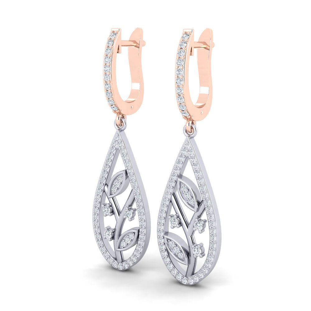 14k Oro Blanco & Rosa Pendiente de mujer Asthon