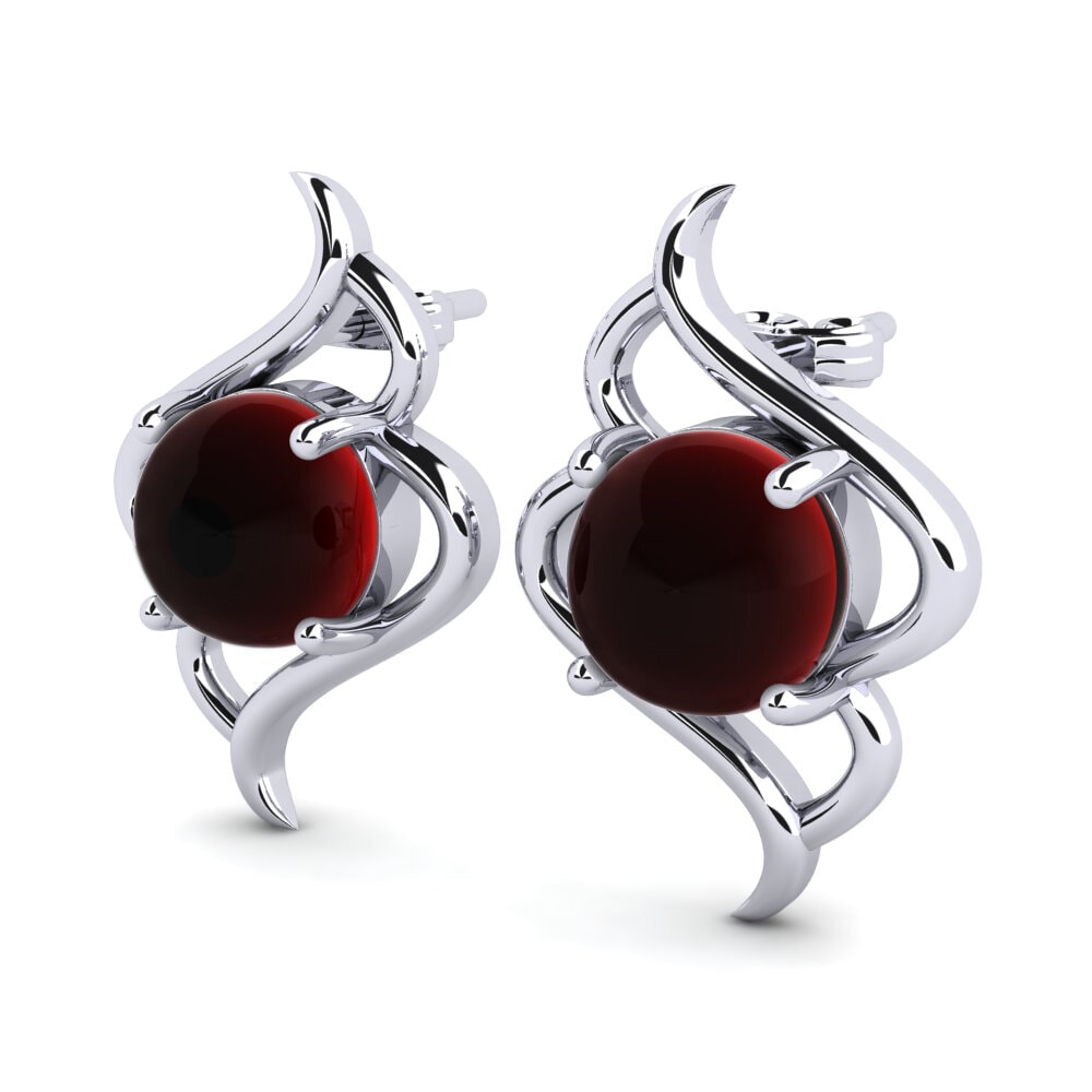 Cabochon Garnet Women's Earring Asthore