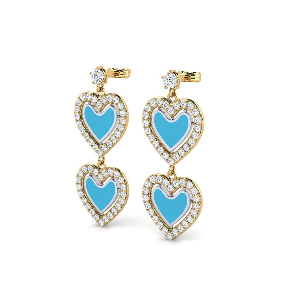 14ct Yellow & White Gold Women's Earring Astraean