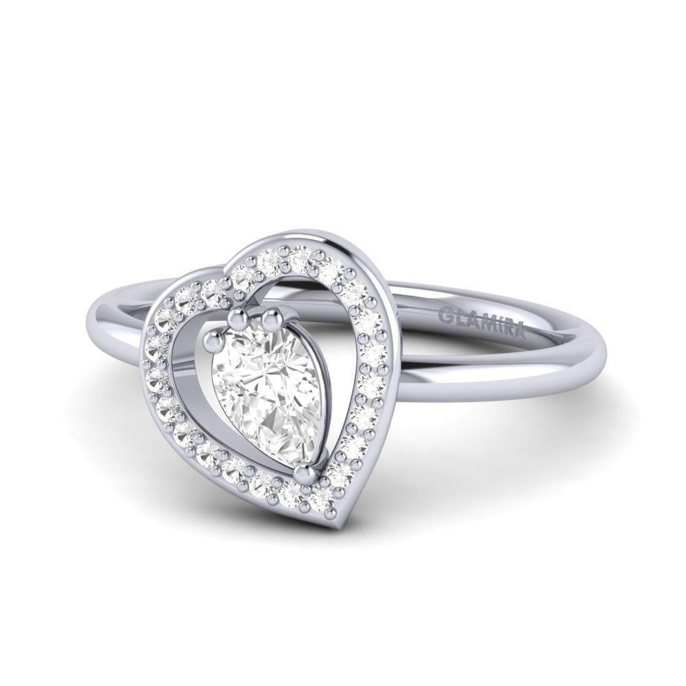 Zaffiro Bianco Anello Astrid