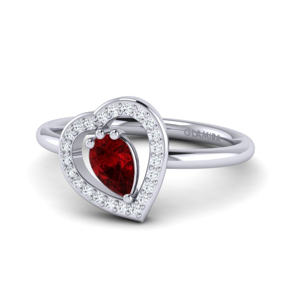 Zircone Rosso Anello Astrid
