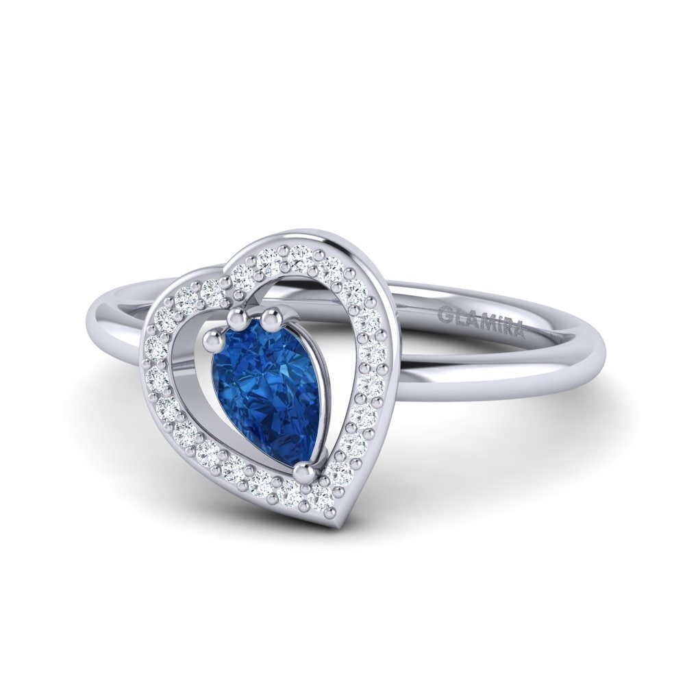 Zircone Blu Scuro Anello Astrid
