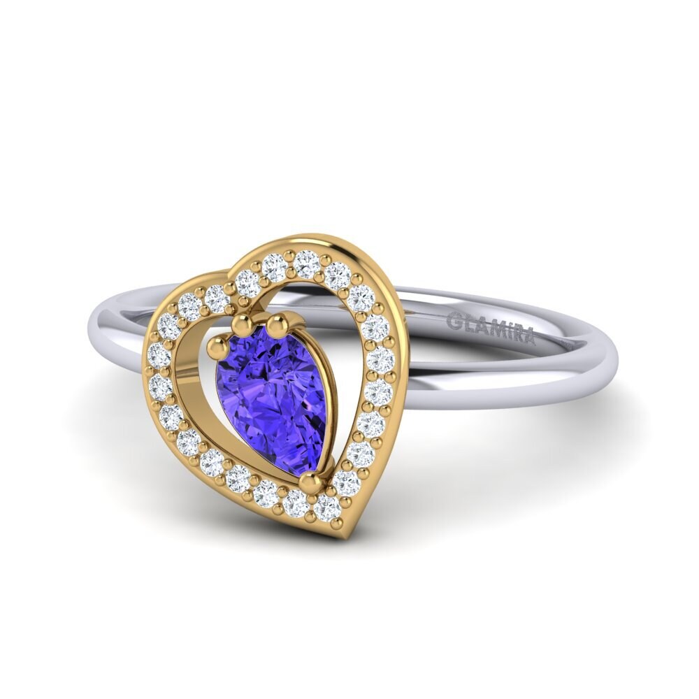 9ct White & Yellow Gold Tanzanite Ring Astrid