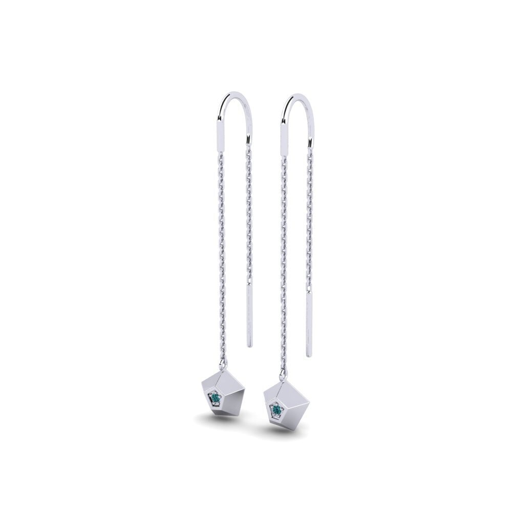 Platino Diamante Azul Pendiente de mujer Astronomy