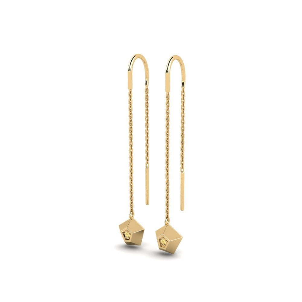 Gele Diamant Dames Oorbellen Astronomy