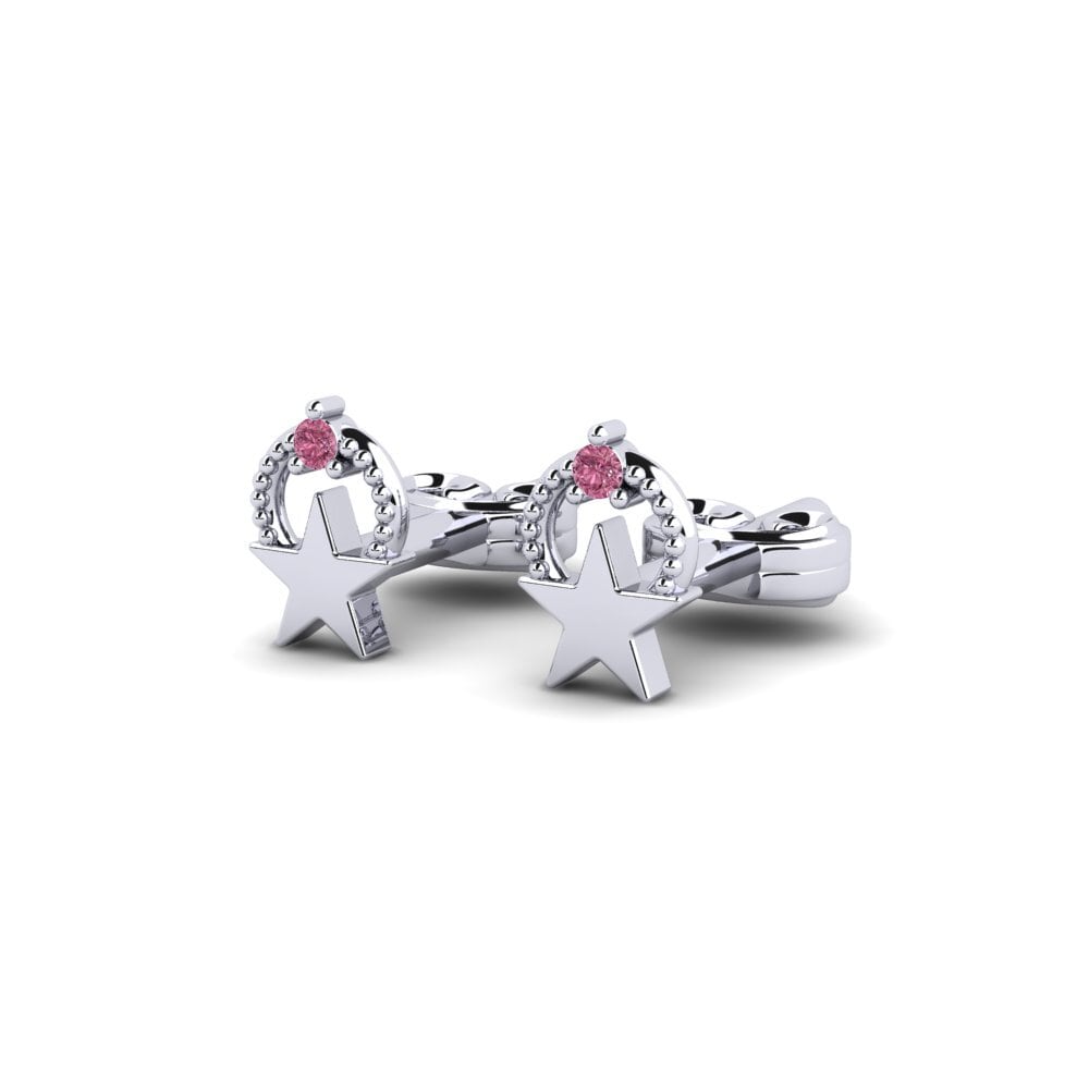 18k White Gold Rhodolite Garnet Kid's Earring Astru