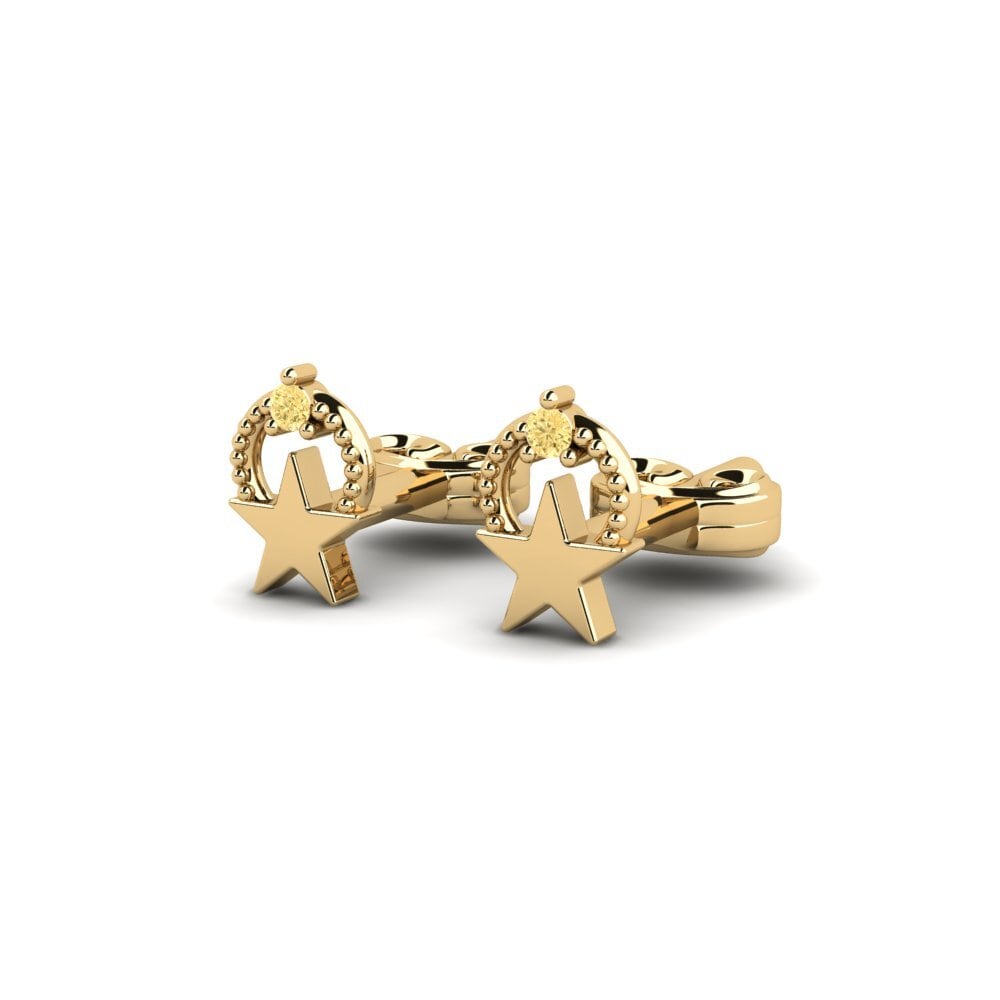 14ct Yellow Gold Yellow Diamond Kid's Earring Astru