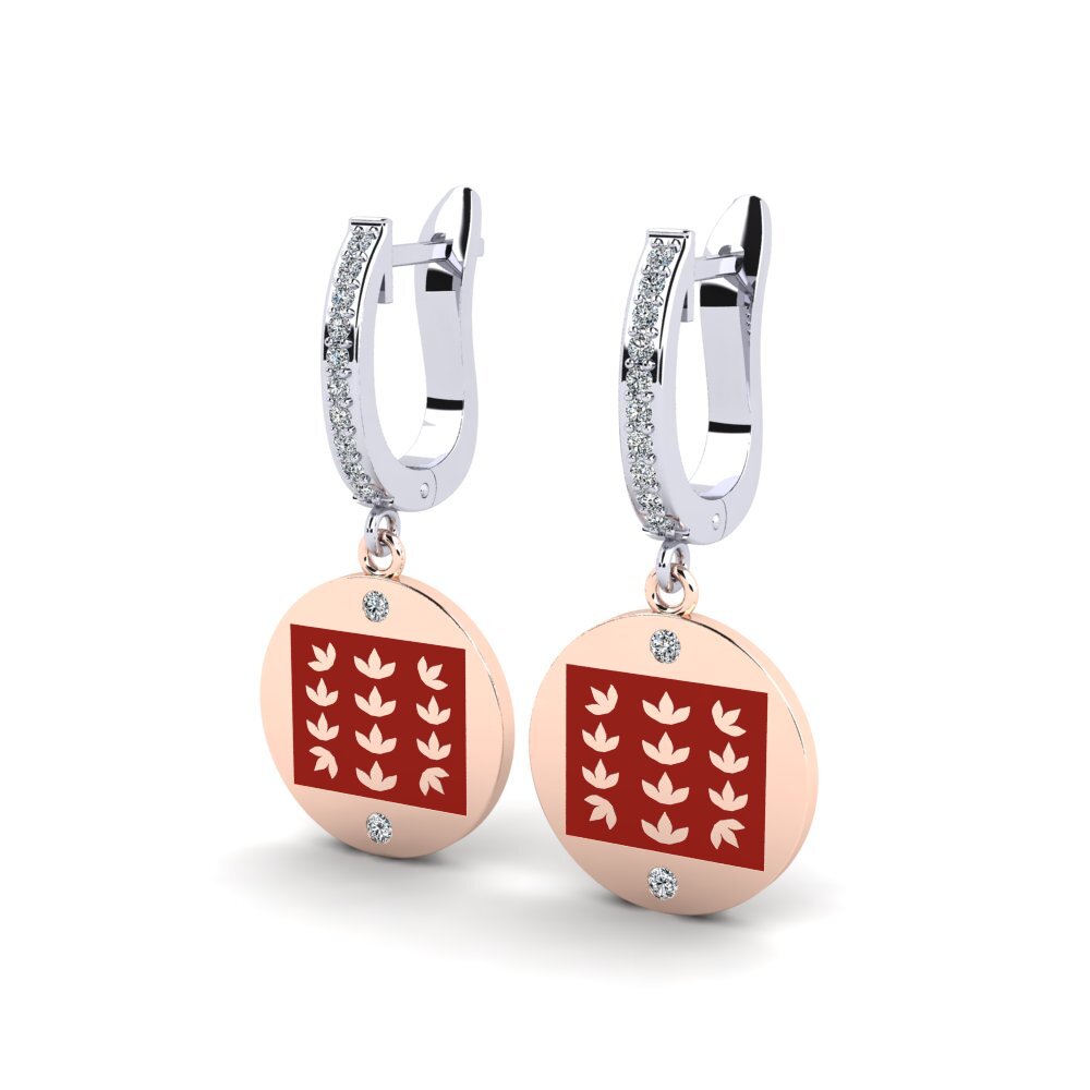 14k 화이트 & 로즈 골드 여성 귀걸이 Asumb