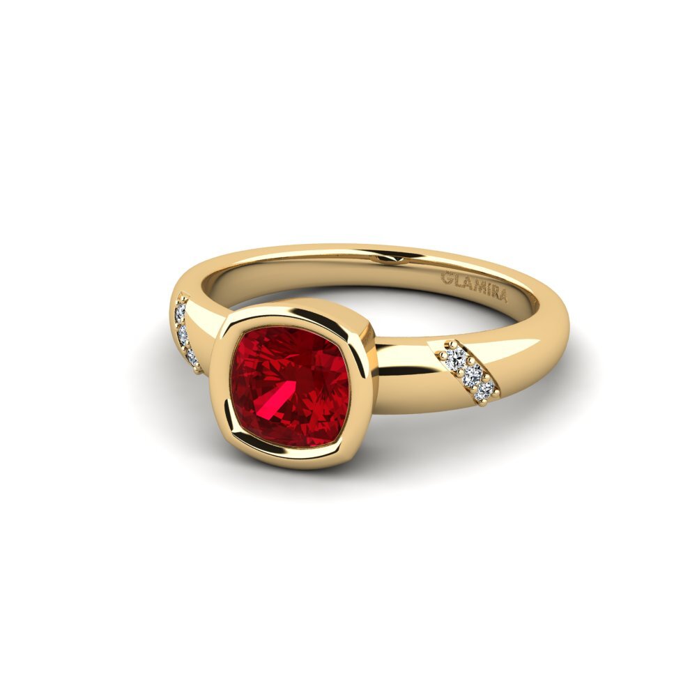 Circonita Roja Anillo de compromiso Asunan - Cushion