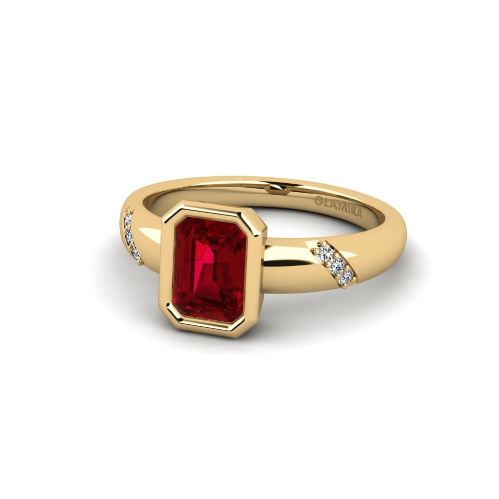 Circonita Roja Anillo de compromiso Asunan - Emerald