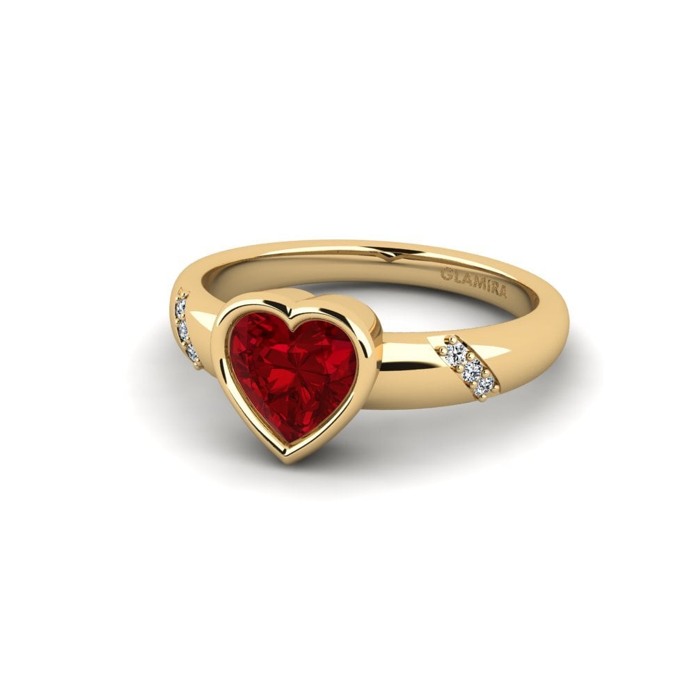 Circonita Roja Anillo de compromiso Asunan - Heart