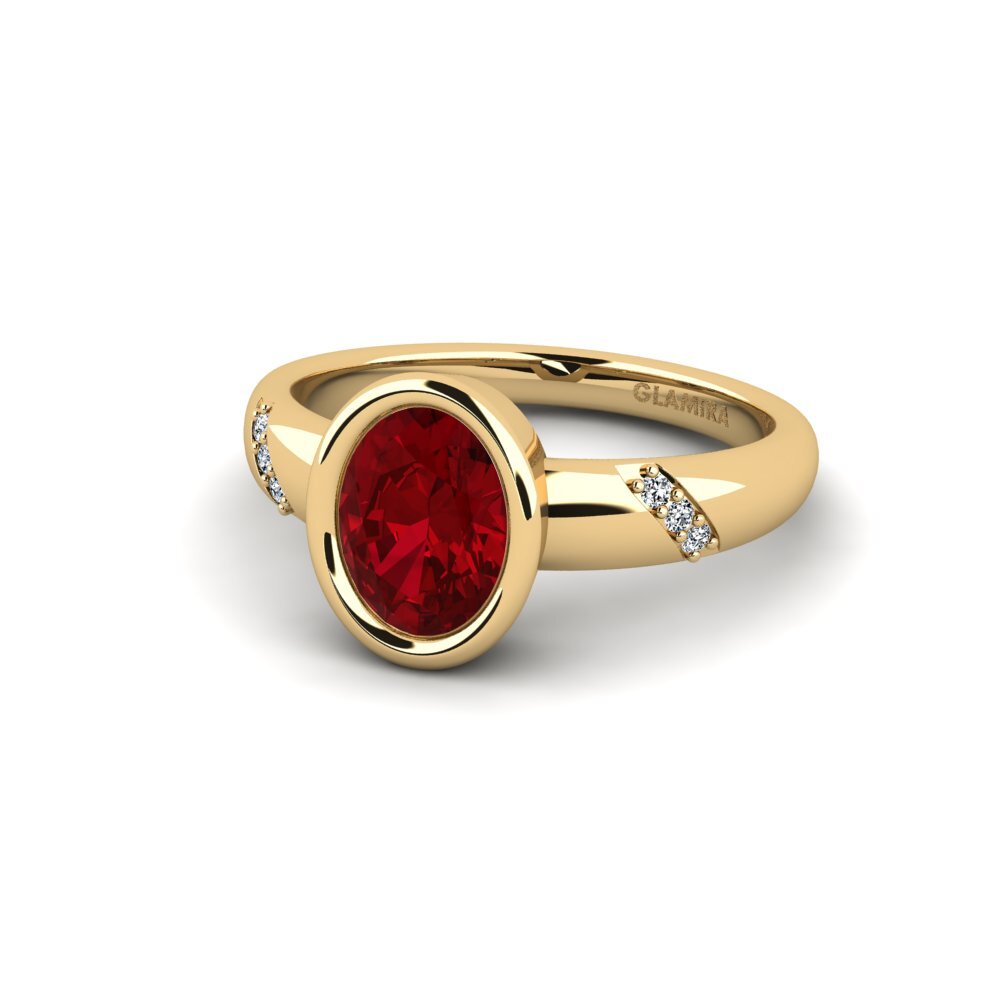 Circonita Roja Anillo de compromiso Asunan - Oval