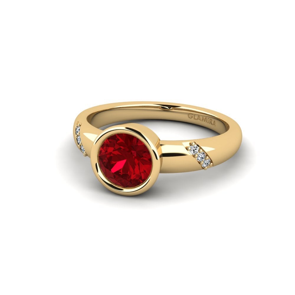 Circonita Roja Anillo de compromiso Asunan - Round