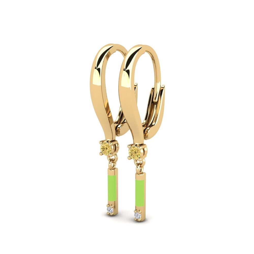 Diamant Jaune Boucle d'oreille femme Atalanti