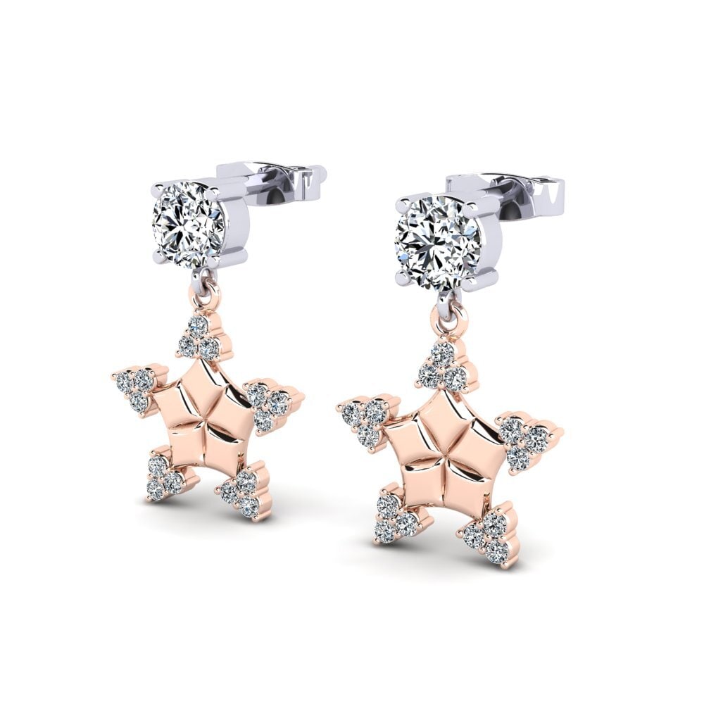 14ct Rose / White Gold Women's Earring Atelier