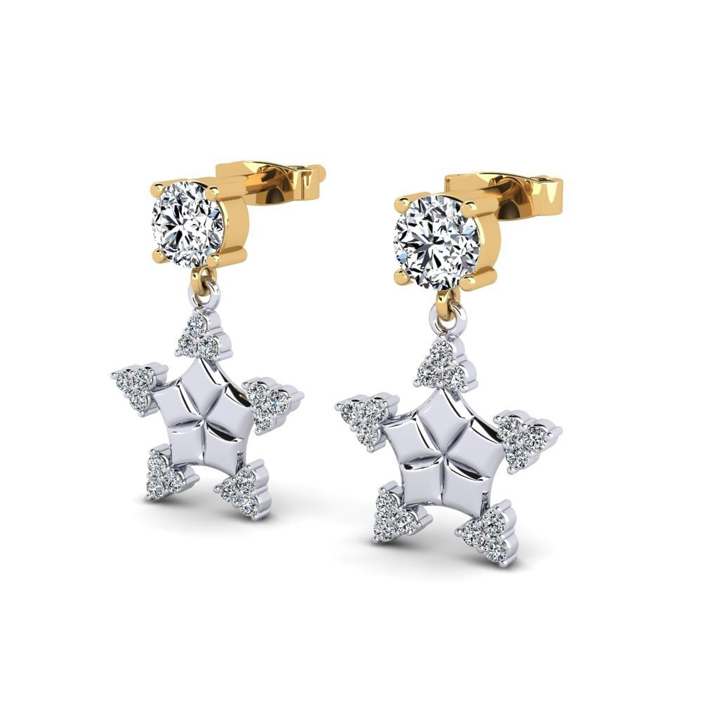 9k Oro Blanco & Amarillo Pendiente de mujer Atelier