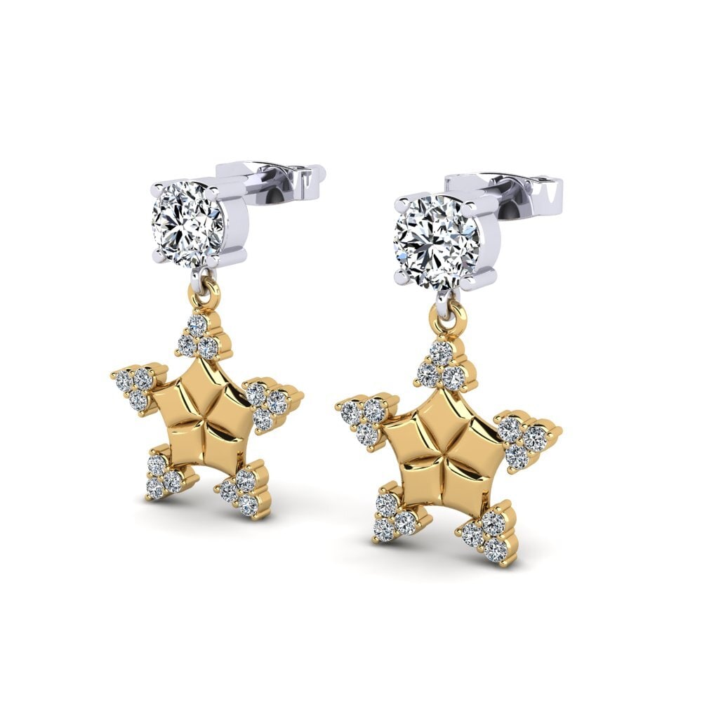 14k Oro Amarillo/Blanco Pendiente de mujer Atelier