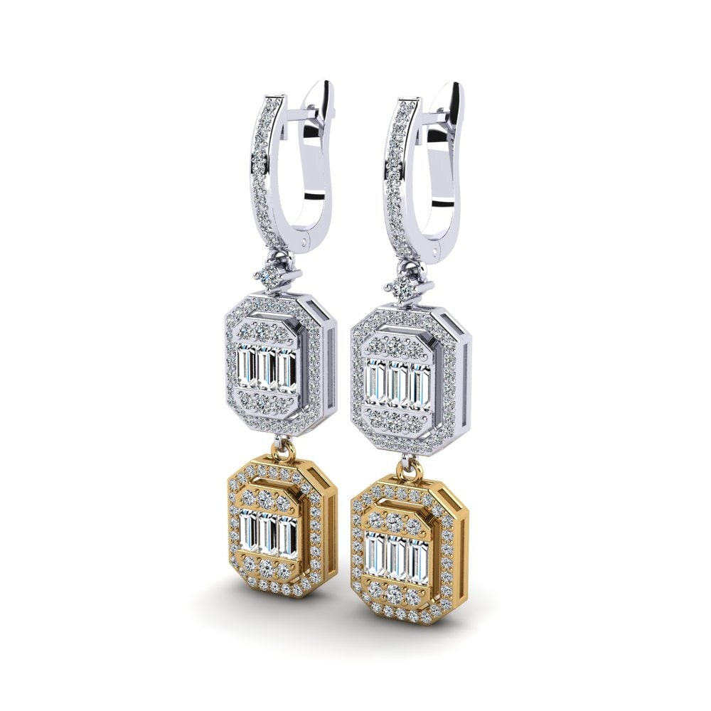 14ct White / Yellow Gold Women's Earring Athaulf