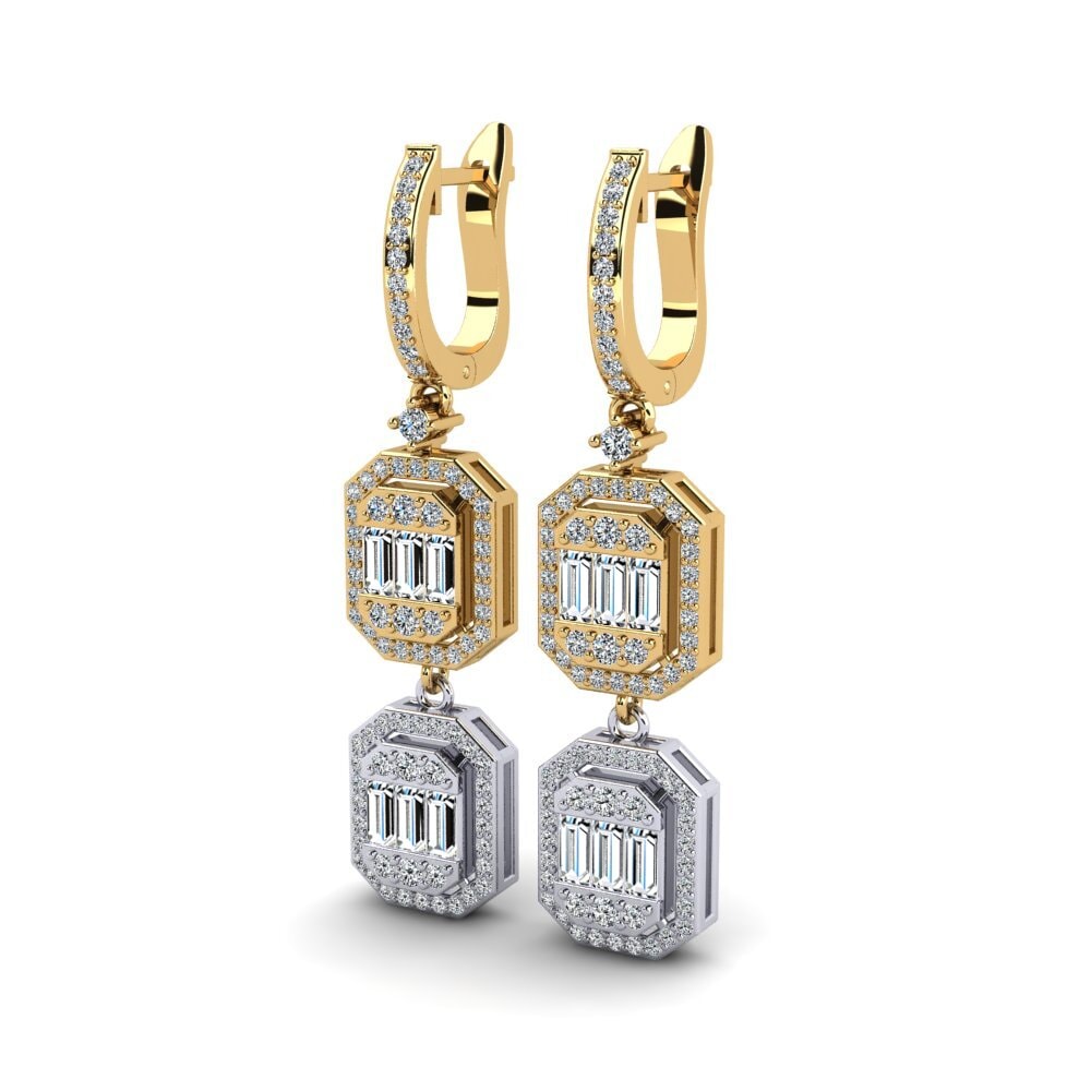 14ct Yellow / White Gold Women's Earring Athaulf