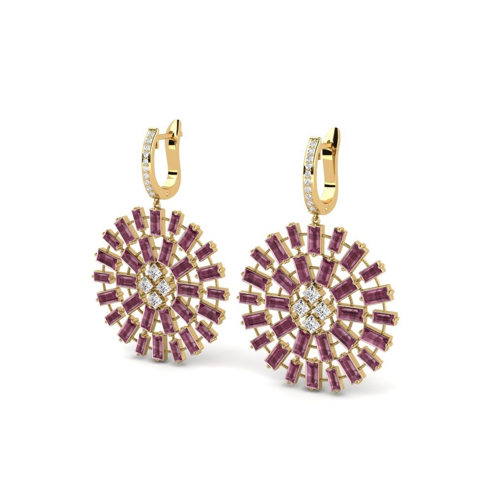 Đá Rhodolite Bông tai nữ Athena