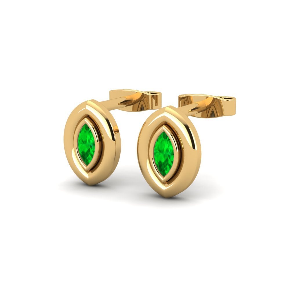 14k Oro Amarillo Marquesa Pendiente de mujer Athenai