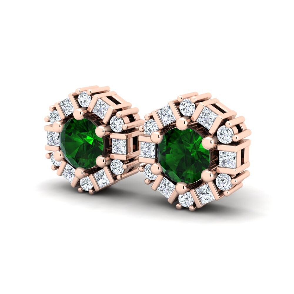 18ct Rose Gold Green Tourmaline Women's Earring Athilda