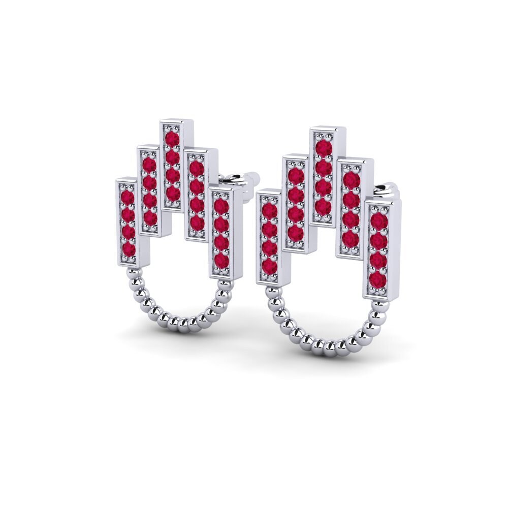 Đá Ruby / Hồng Ngọc Bông tai nữ Athirt