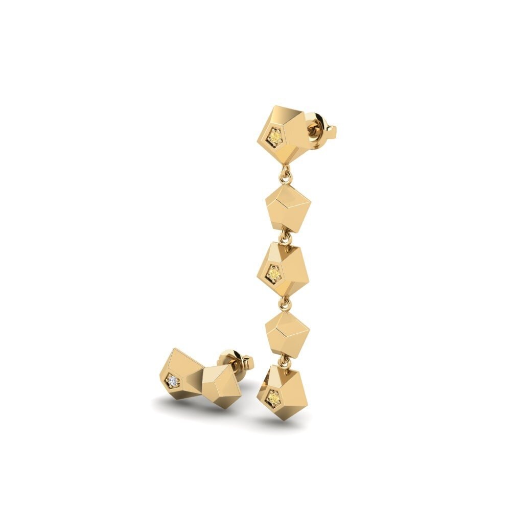 Gele Diamant Dames Oorbellen Atmospher