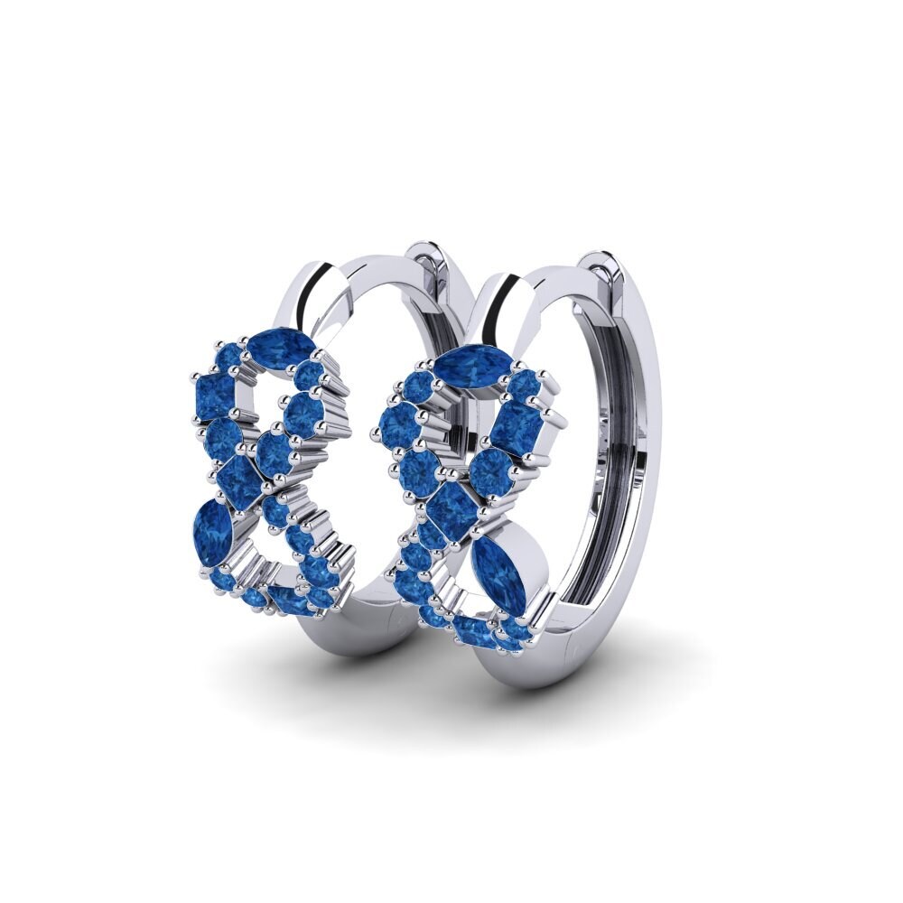 Mixed Dark Blue Zirconia Women's Earring Atraente
