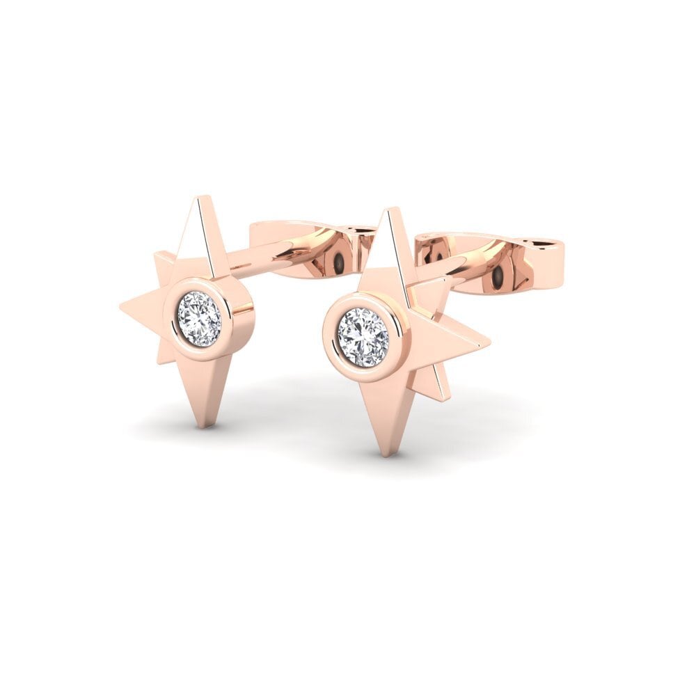 9k Oro Rosa Diamante Pendiente de mujer Atria