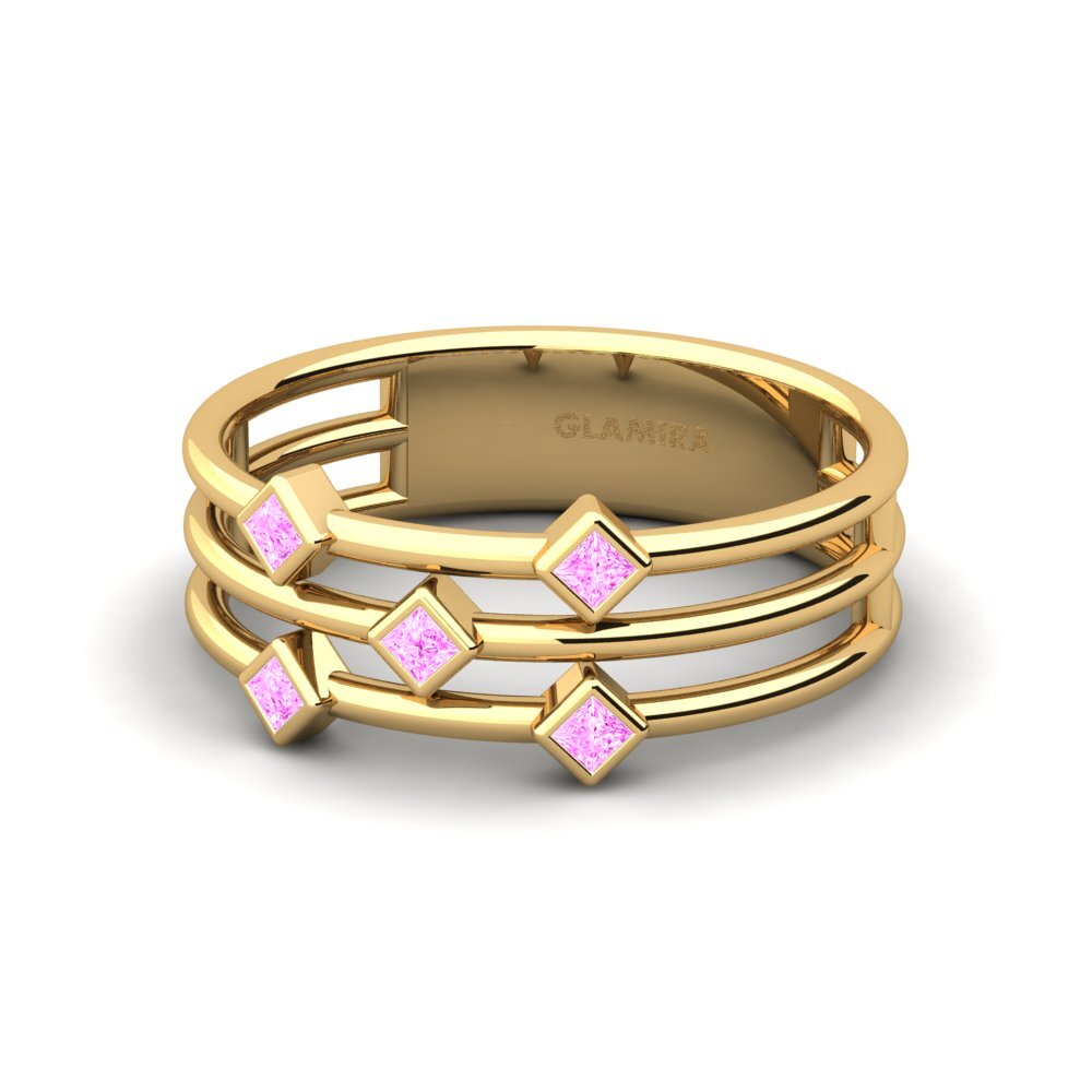 Princesa Zafiro Rosado Anillo Atroce