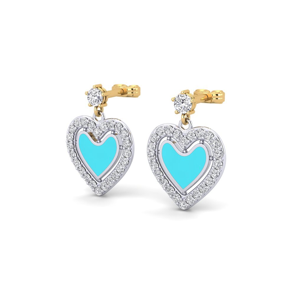 750 Weiß & Gelbgold Damen ohrring Atropin