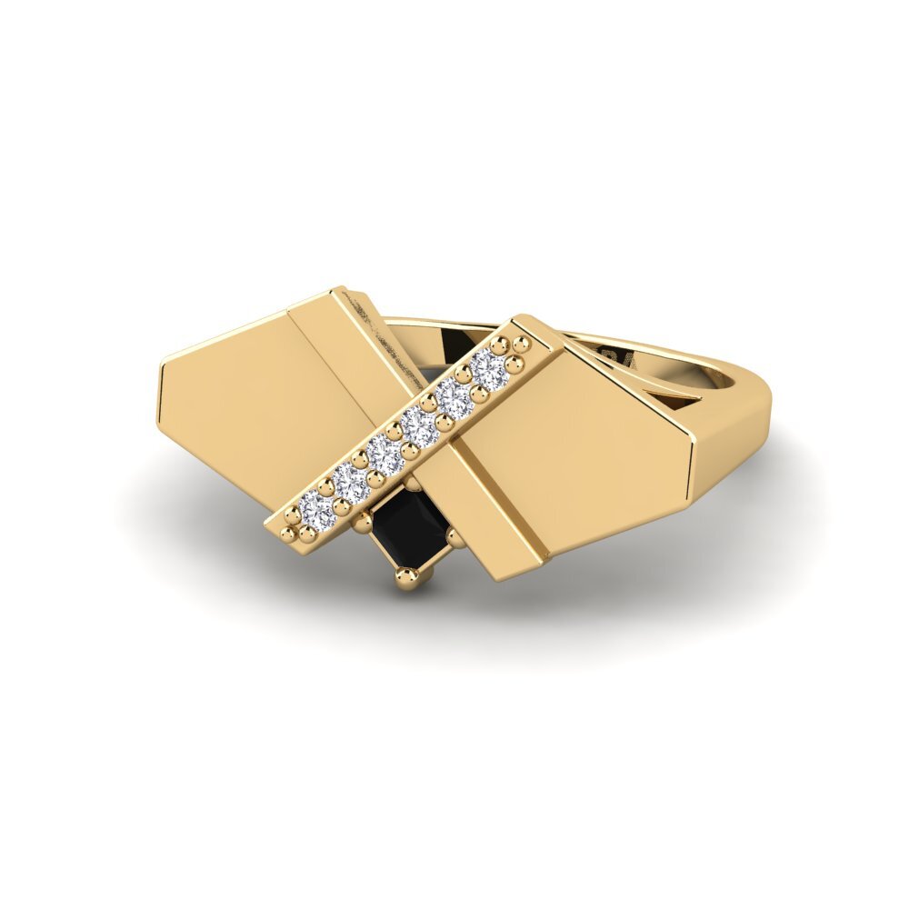 Zafiro negro Anillo meñique Atseva