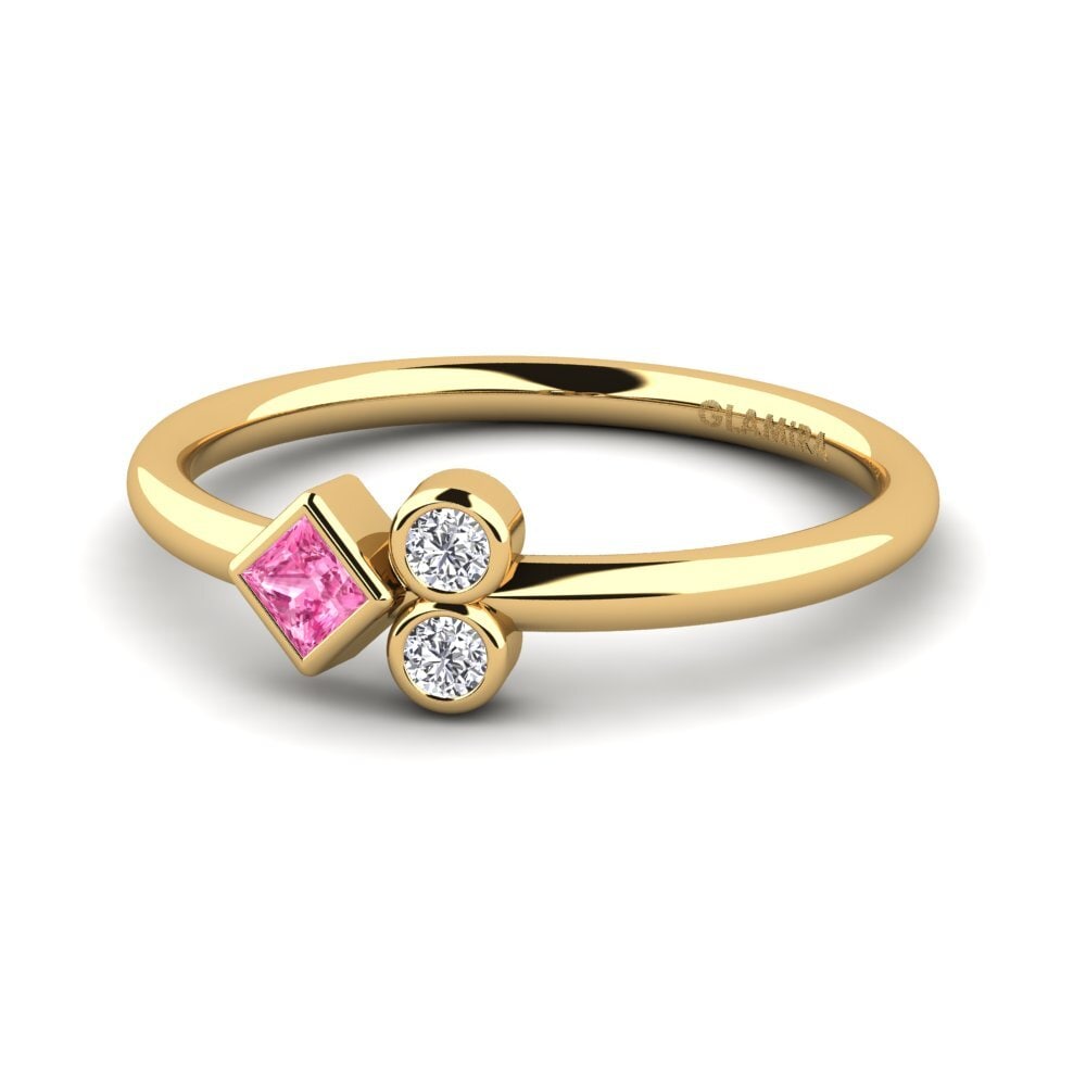 Princesa Zafiro Rosado Anillo Attiser