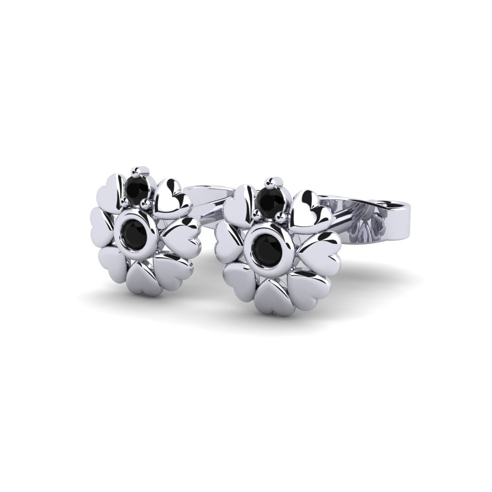 Saphir noir Boucle d'oreille femme Attoniac