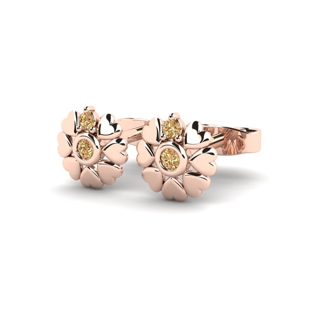 Oro Rosso 750 Diamante Marrone Orecchino da donna Attoniac