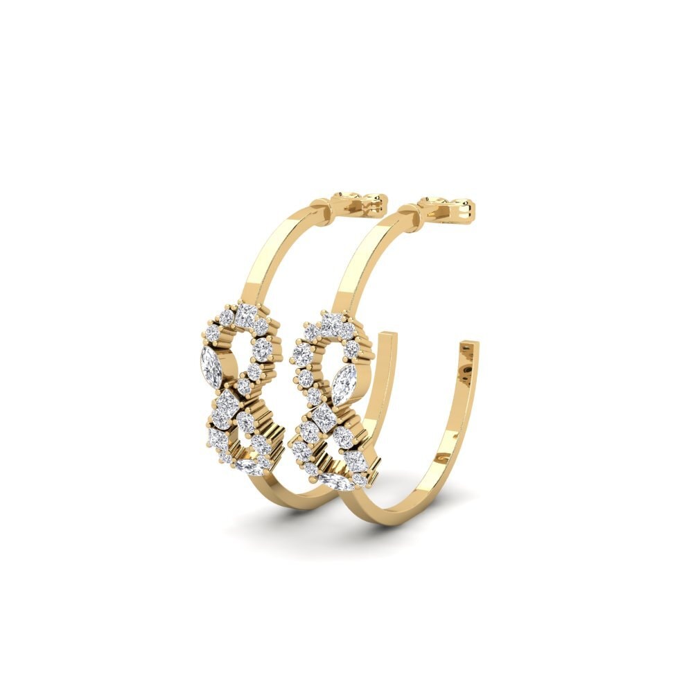 14k Oro Amarillo Mezclado Pendiente de mujer Attraktiv