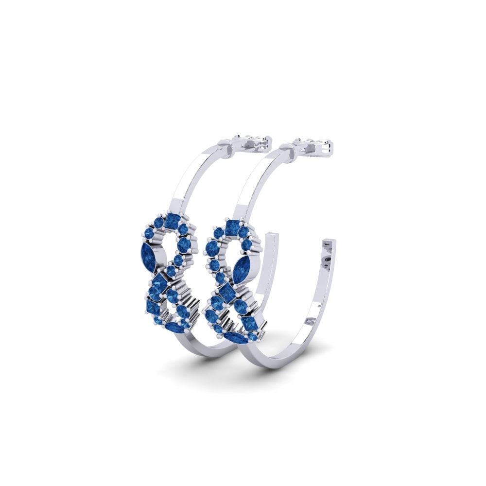 Mixed Dark Blue Zirconia Women's Earring Attraktiv