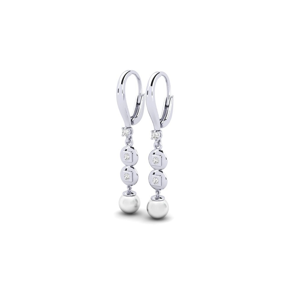 9ct White Gold Moissanite Women's Earring Atyason