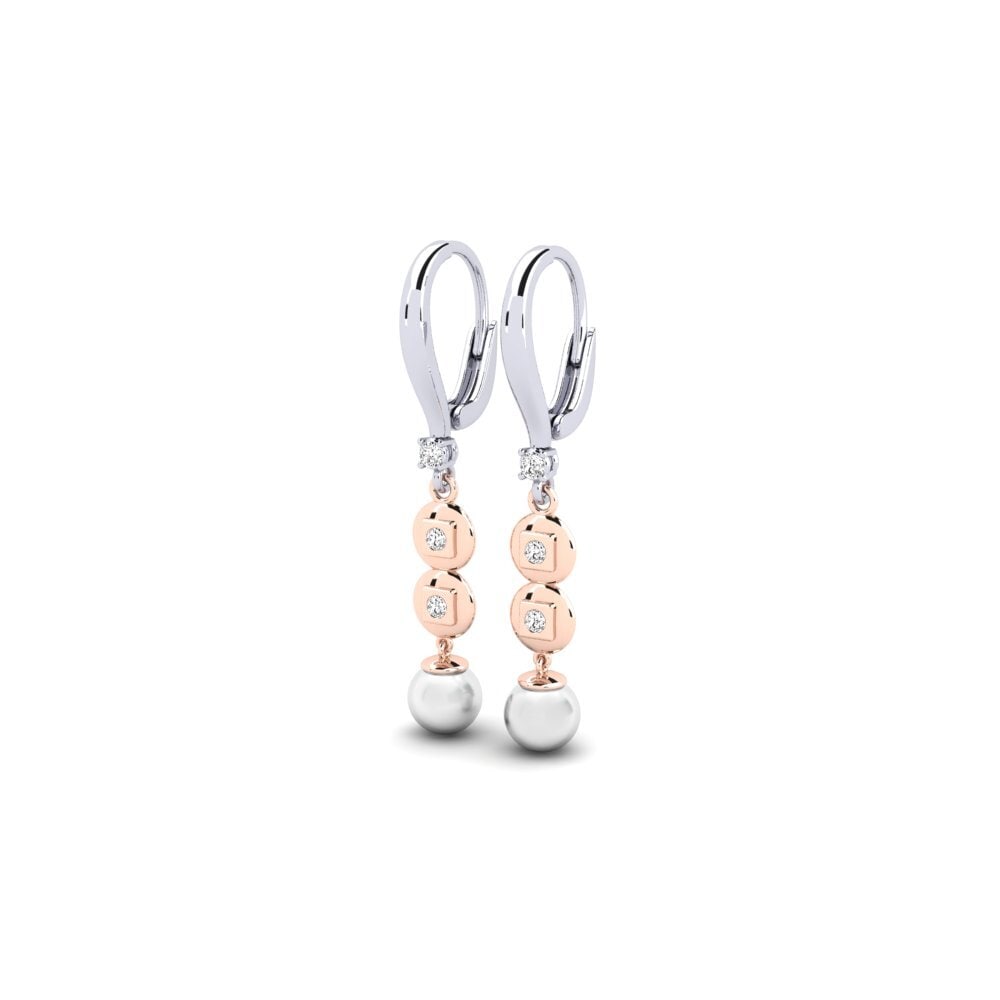 9ct White & Rose Gold Moissanite Women's Earring Atyason