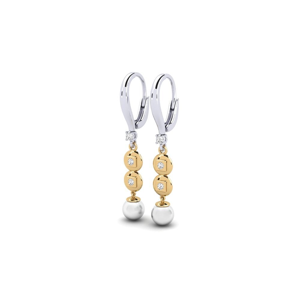 9ct White & Yellow Gold Moissanite Women's Earring Atyason