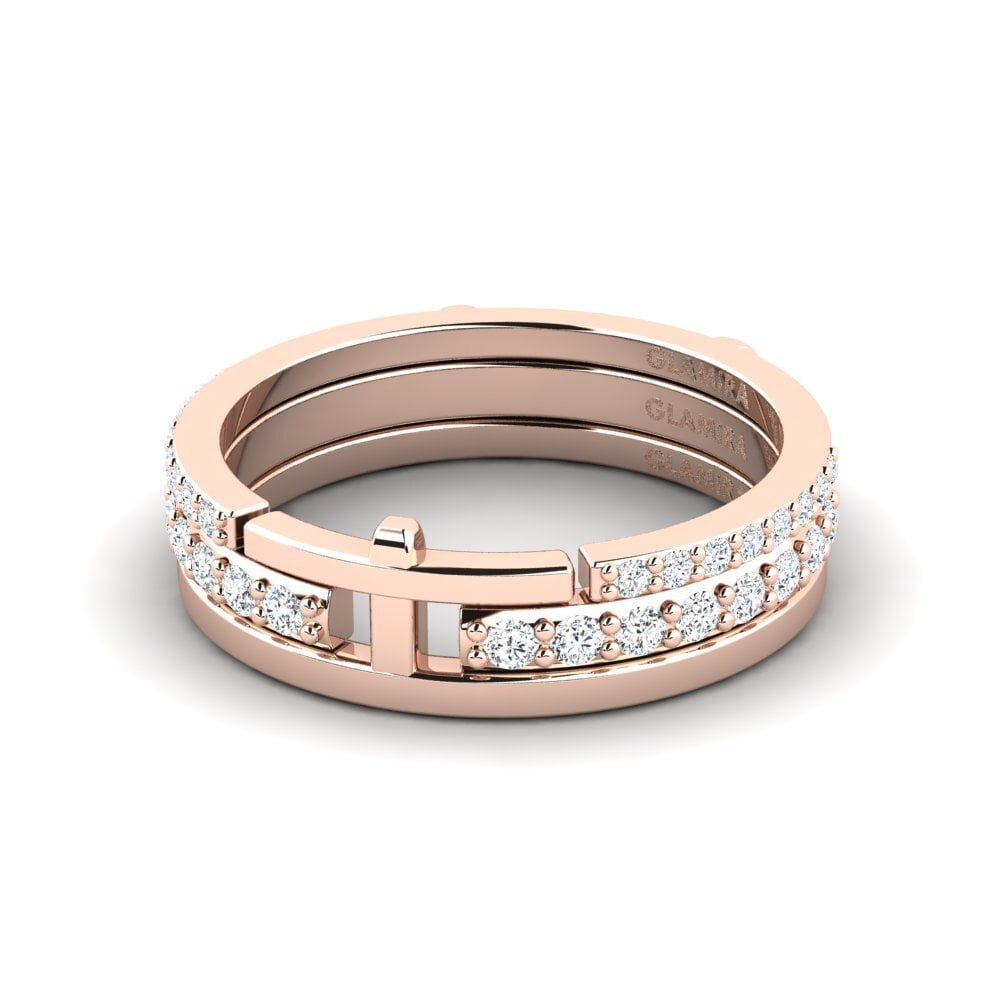 Rotgold 585 Ring Aubento SET