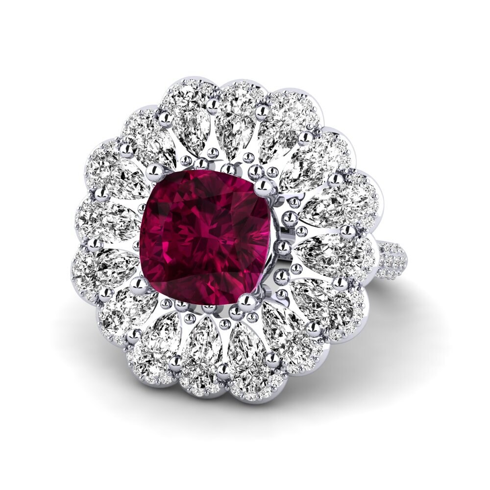 Rhodolite Garnet Engagement Ring Auda