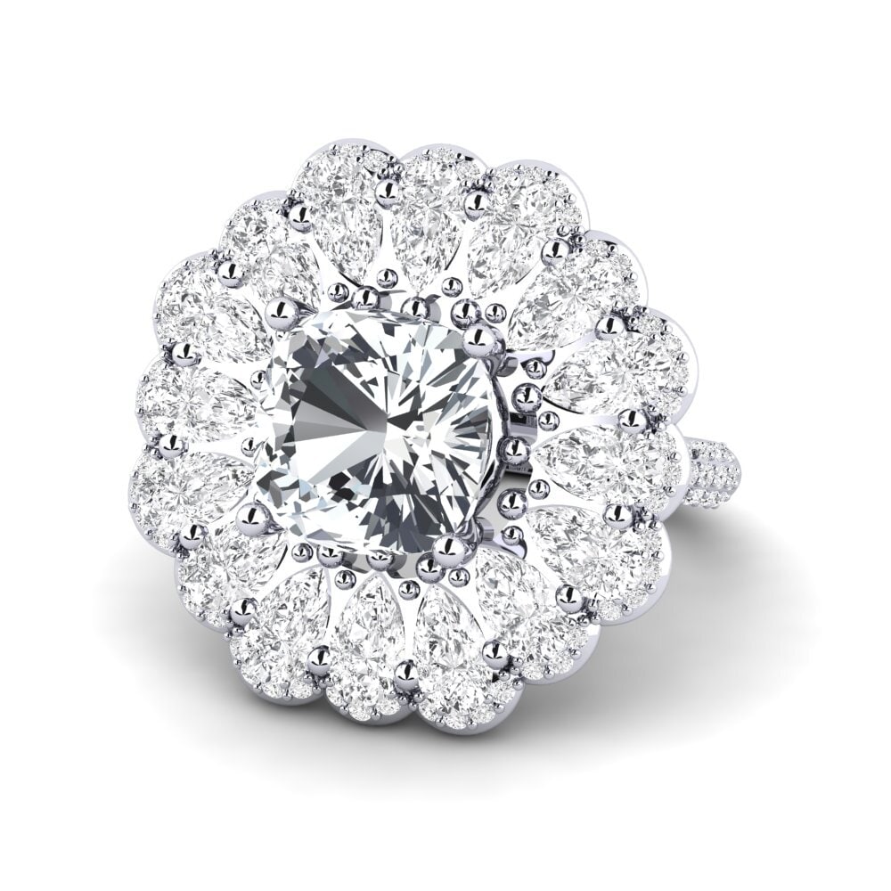 White Zircon Engagement Ring Auda