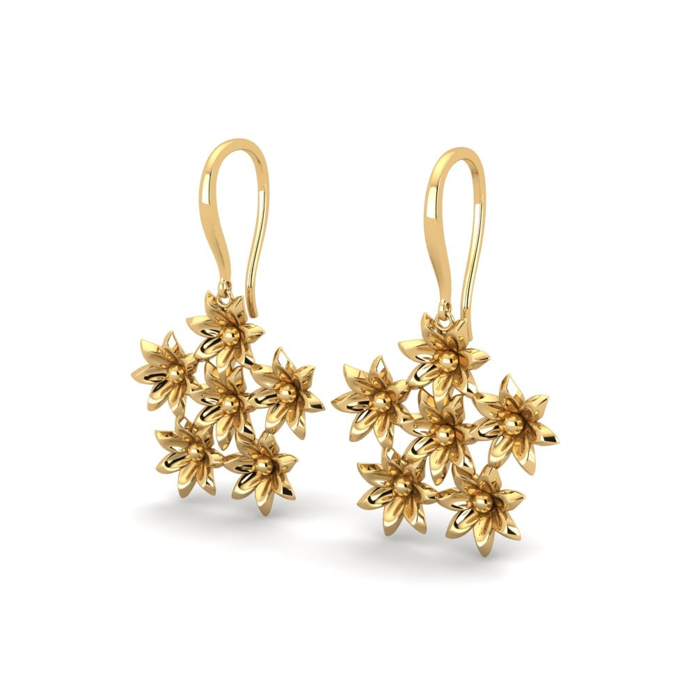 9k Oro Amarillo Pendientes Audience