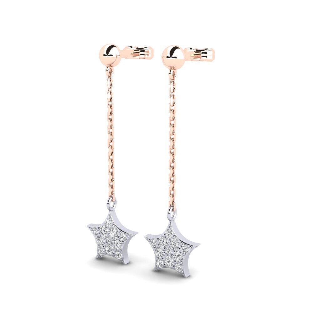 14ct Rose / White Gold Women's Earring Augerinos